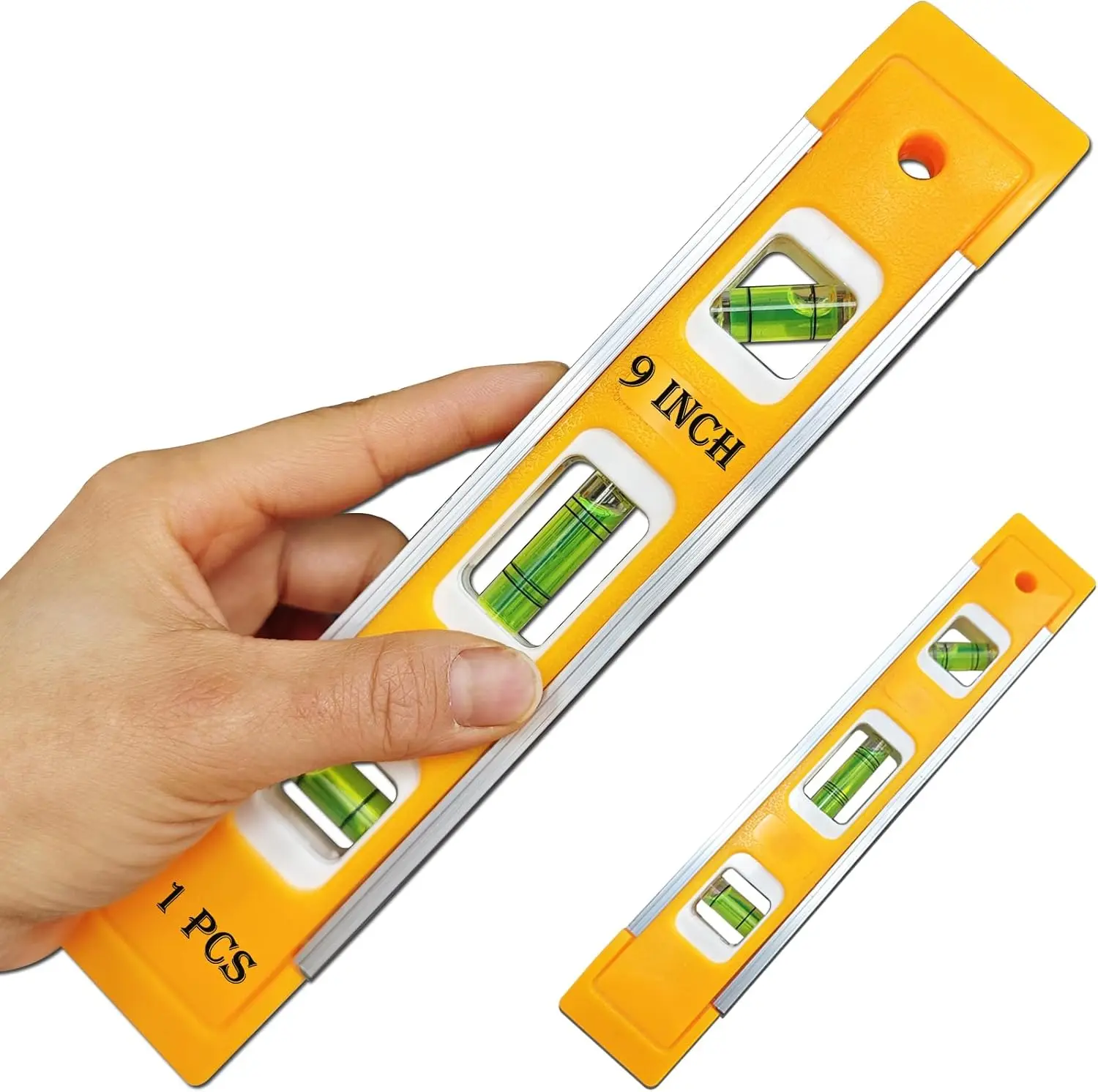 

9 Inch Magnetic Torpedo Level with Shock-Proof Design,45/90/180 Degree Bubble Vials,V-Groove and Magnet Track