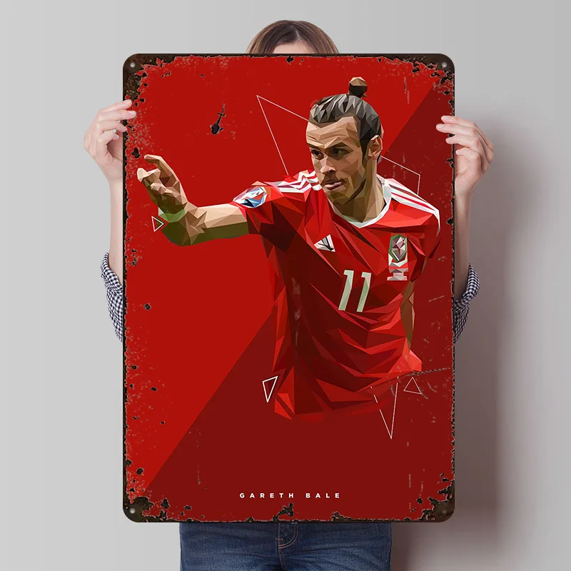GARETH BALE Tinplate Poster Customized Wall Art Retro Vintage Metal Signs for Fans Home Decorations Room Decorating Interior