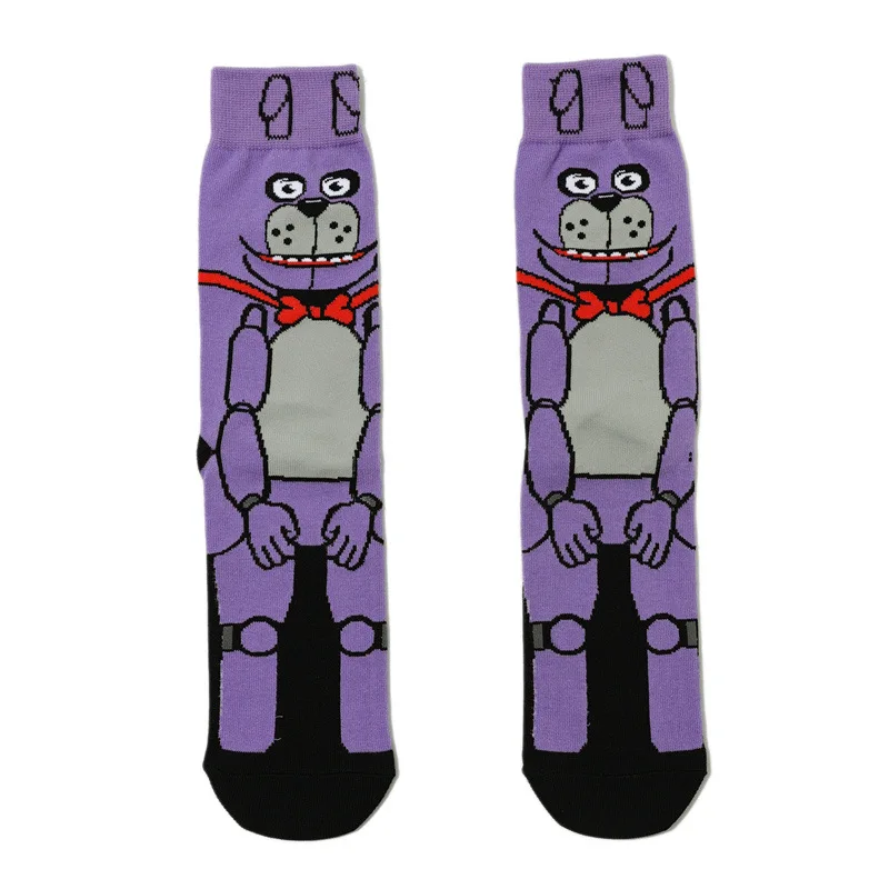 Kawaii Anime Five Night At Freddy Socks FNAF Cute Animals Bear Foxy Ribbit Funny Long Cotton Sports Socks for Men Women