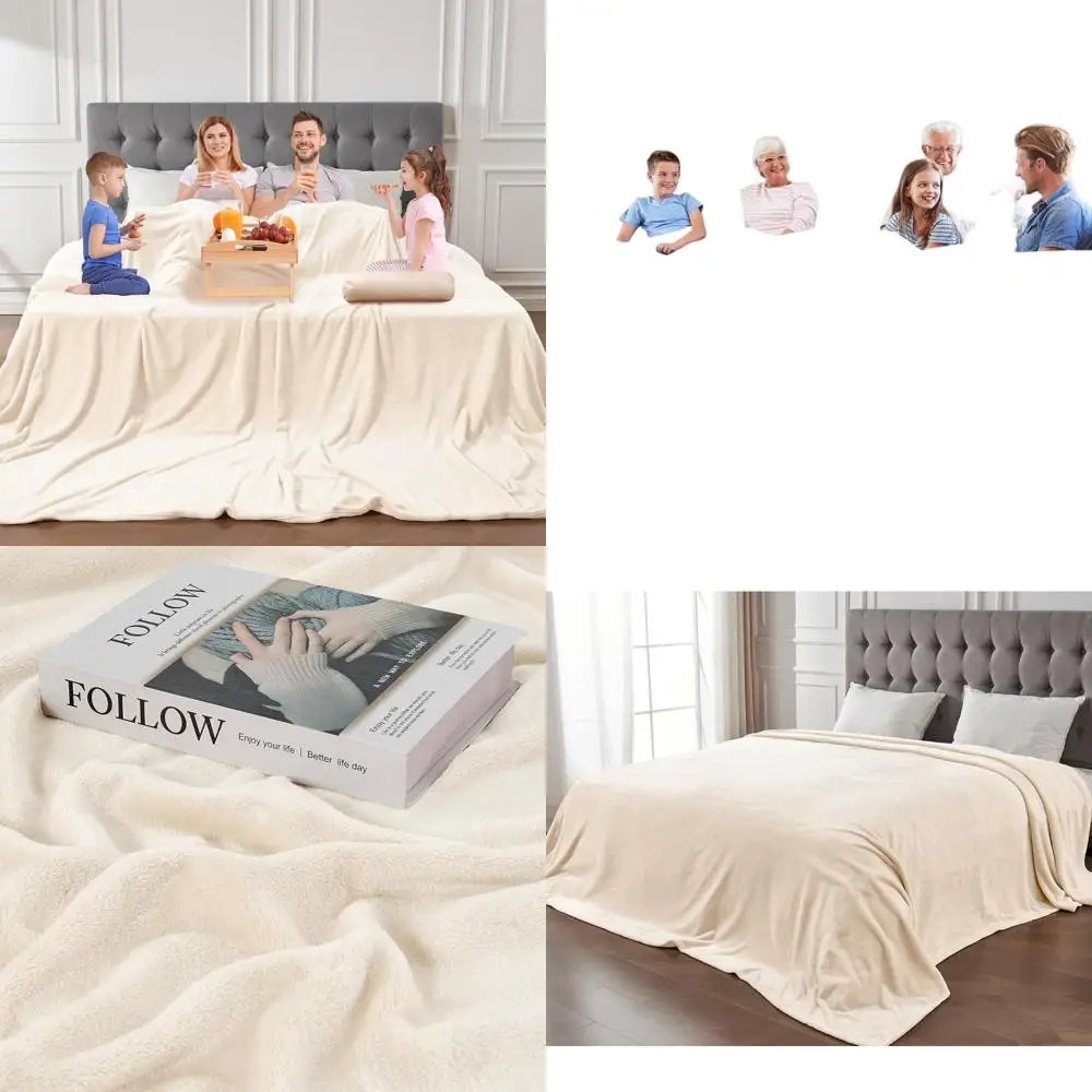 

Плюшевый флисовый плед Jumbo, 120x120 дюймов, идеально подходит для кроватей California King, для семейного использования, для дивана, кушетки, путешествий и кемпинга.