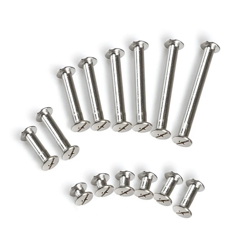 M5 6-50mm מצופה שיקגו ברגי 304 נירוסטה הצמד מסמרת התחת ספרי בורג אלבום תמונות מחייב בורג