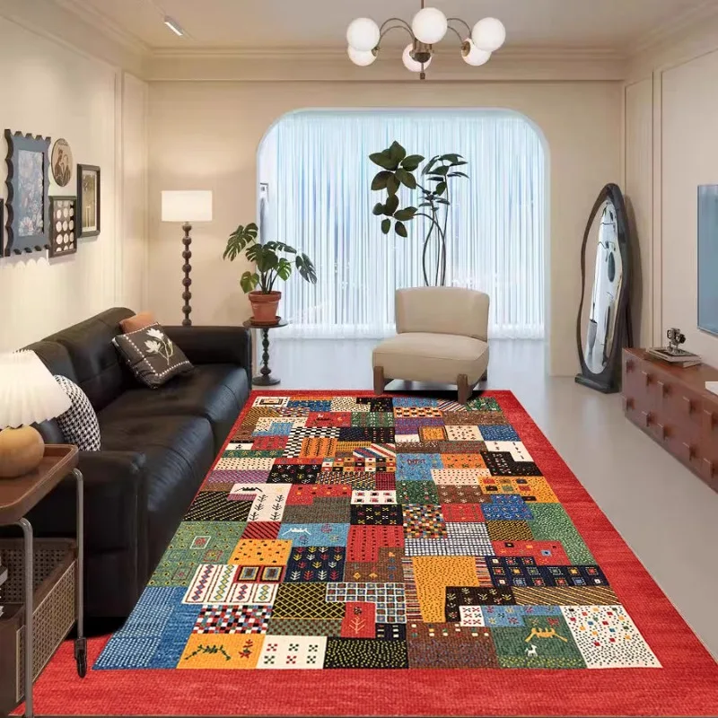 

Moroccan living room carpet French retro premium sofa coffee table blanket American medieval style