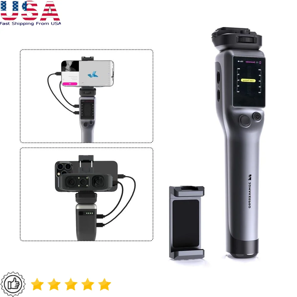 Portable Smart Grip Moose Series 3D Scanner Smartphone Connect Scanning Time 240 Minutes Easy Carry and Use Battery Capacity