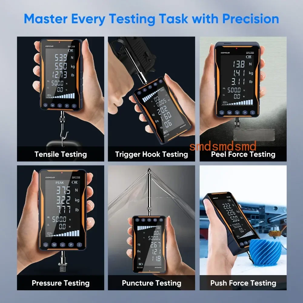 Digital Force Gauge 500N with Extra-Large Screen and Bold Font for Push-Pull Testing, Trigger Pull Measurement 0.5% Accuracy