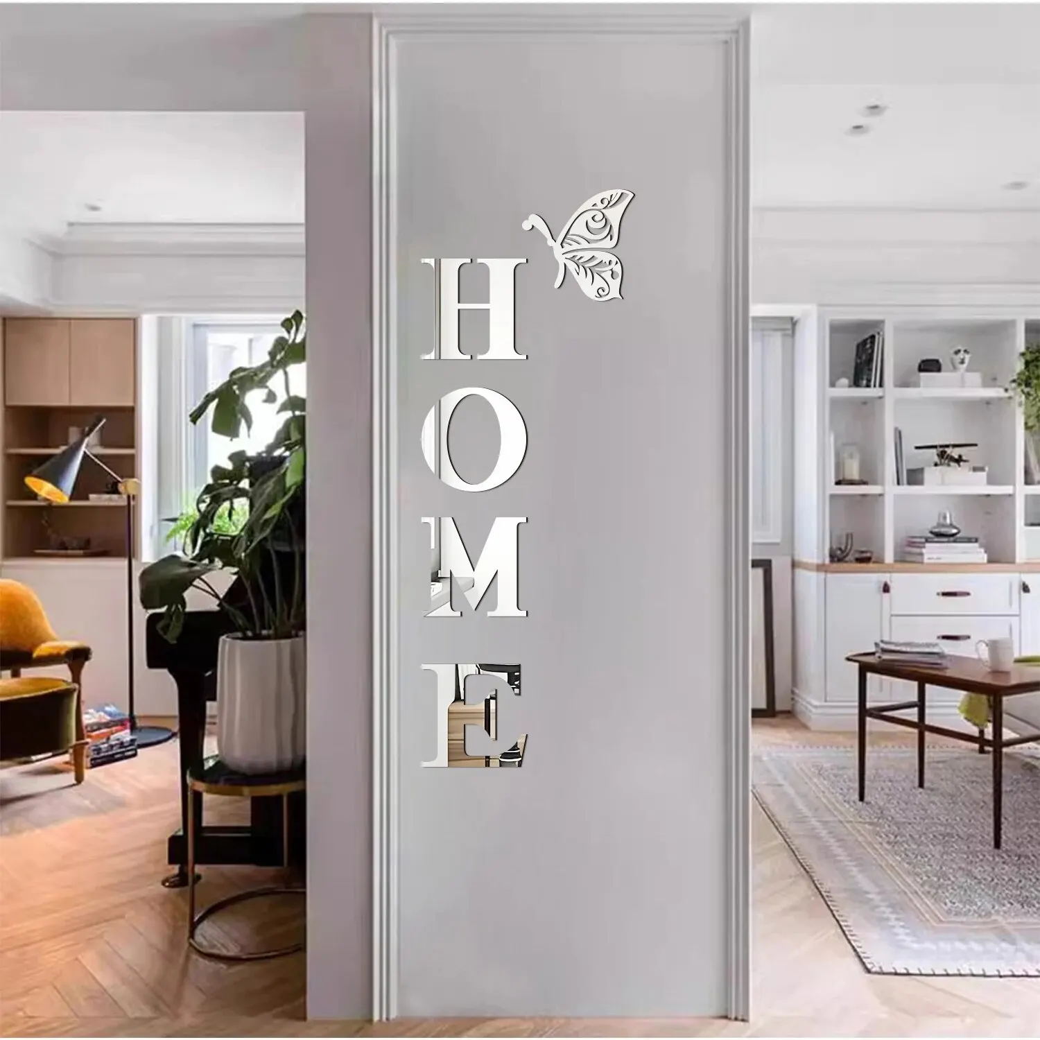 HOME Home Logo 3D Mirror Wall Sticker, Entrance Decoration, Home Decoration