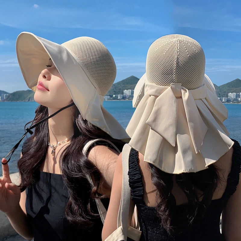 

Summer New Fisherman Hat Women's Fashion Shawl Sun Hat Large Brim Outdoor Play Sun Protection Sun Hat