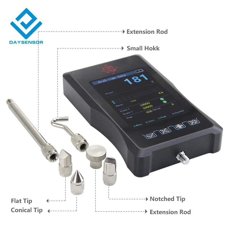 Imagem -03 - Transdutor Portátil Digital Force Gauge Instrumento de Medição Manual Sensores de Força Load Cell Indicator Dy920