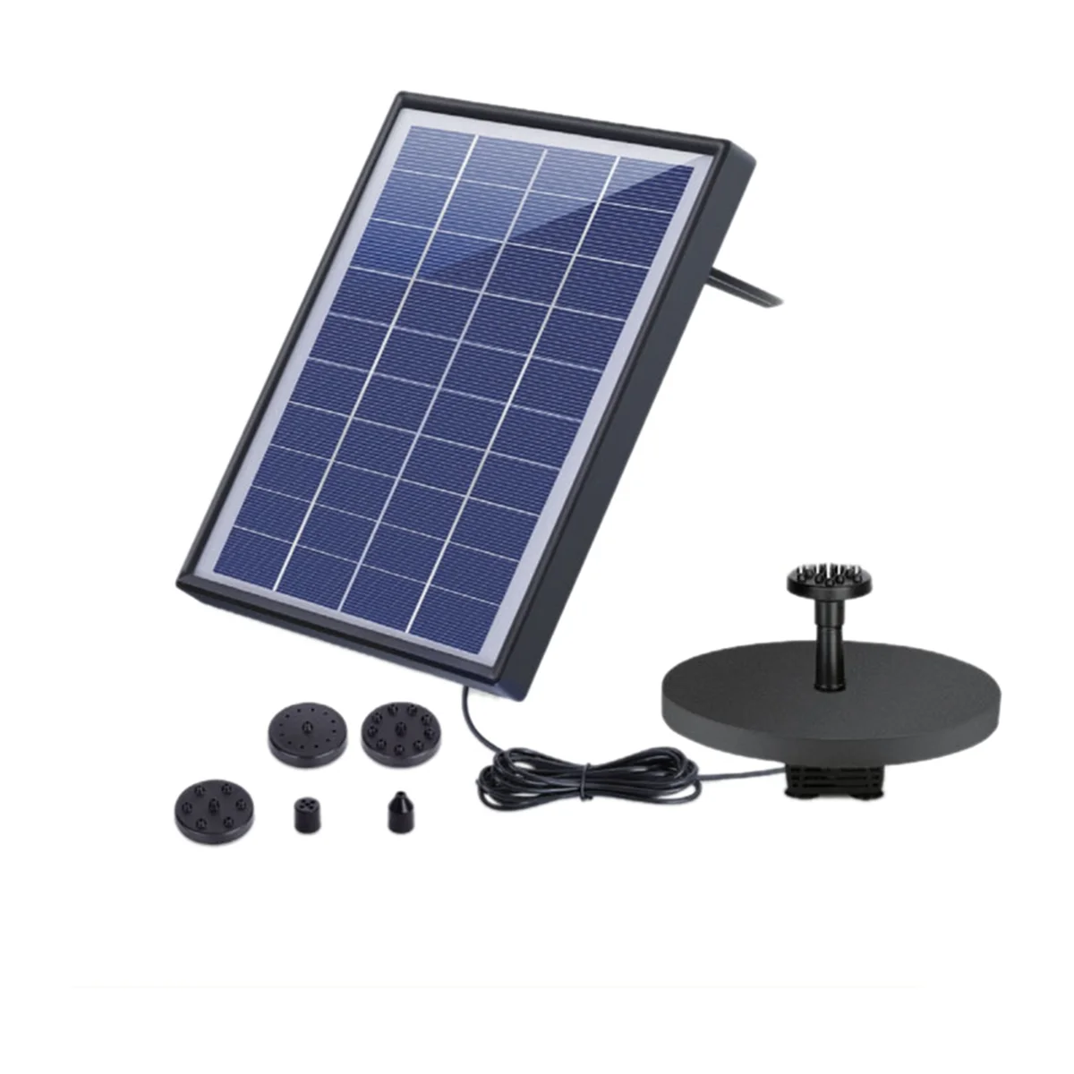 5W Solar Fountain Power Pump with 6 Nozzles for Bird Bath Fish Tank Pond or Garden Decoration