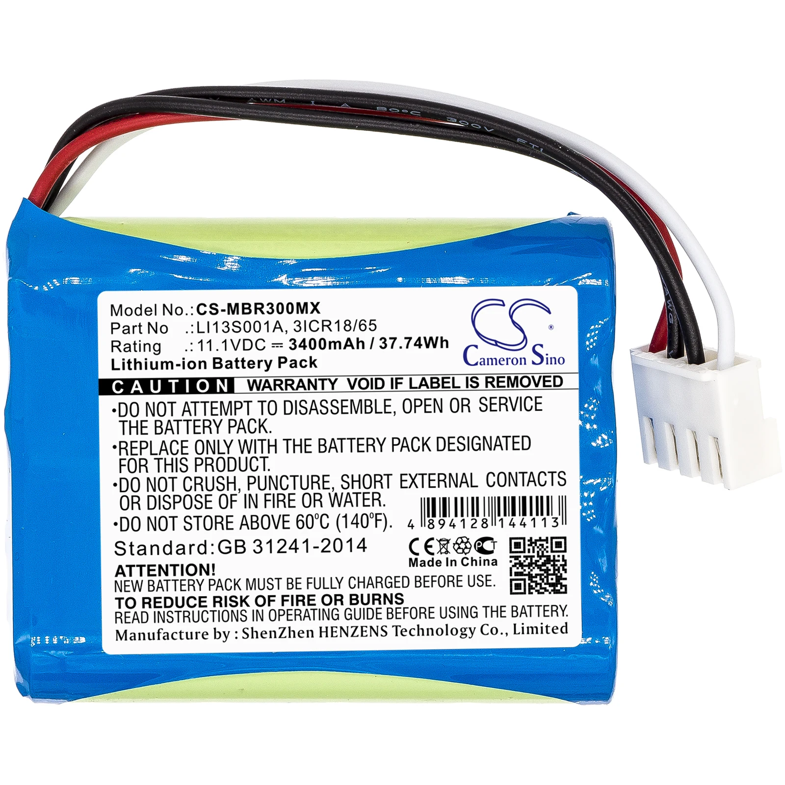 Medical Battery For Mindray 022-000122-00 115-037896-00 3ICR18/65 LI13S001A BeneHeart R3