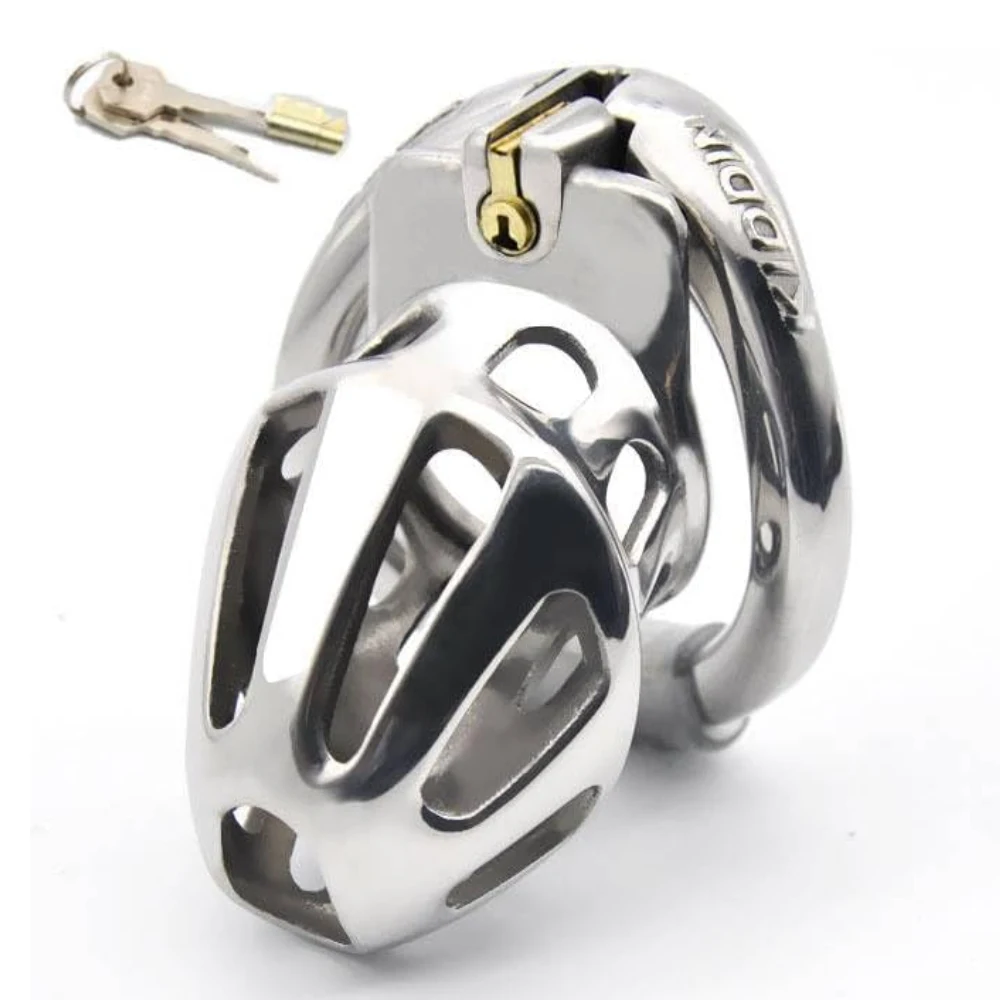 Male Chastity Device Hypoallergenic Stainless Steel Cock Cage Penis Ring Virginity Lock Chastity Belt Adult Game Sex Toy for Men