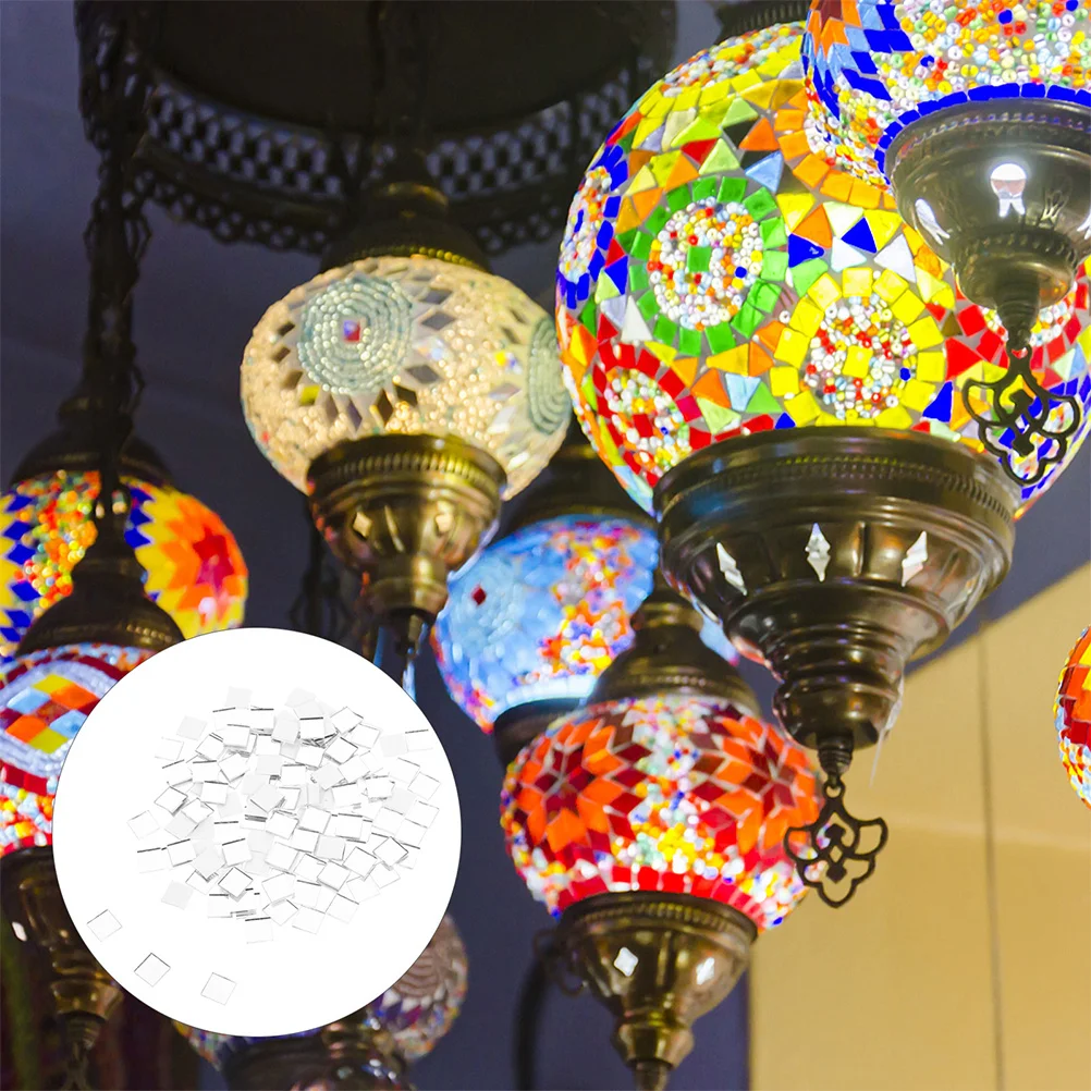 200 قطعة مرآة ذاتية اللصق بلاط الموزاييك الزجاج الحرفية ديكور المنزل سهلة التركيب عاكسة لامعة بلاط المطبخ الحمام DIY بها بنفسك