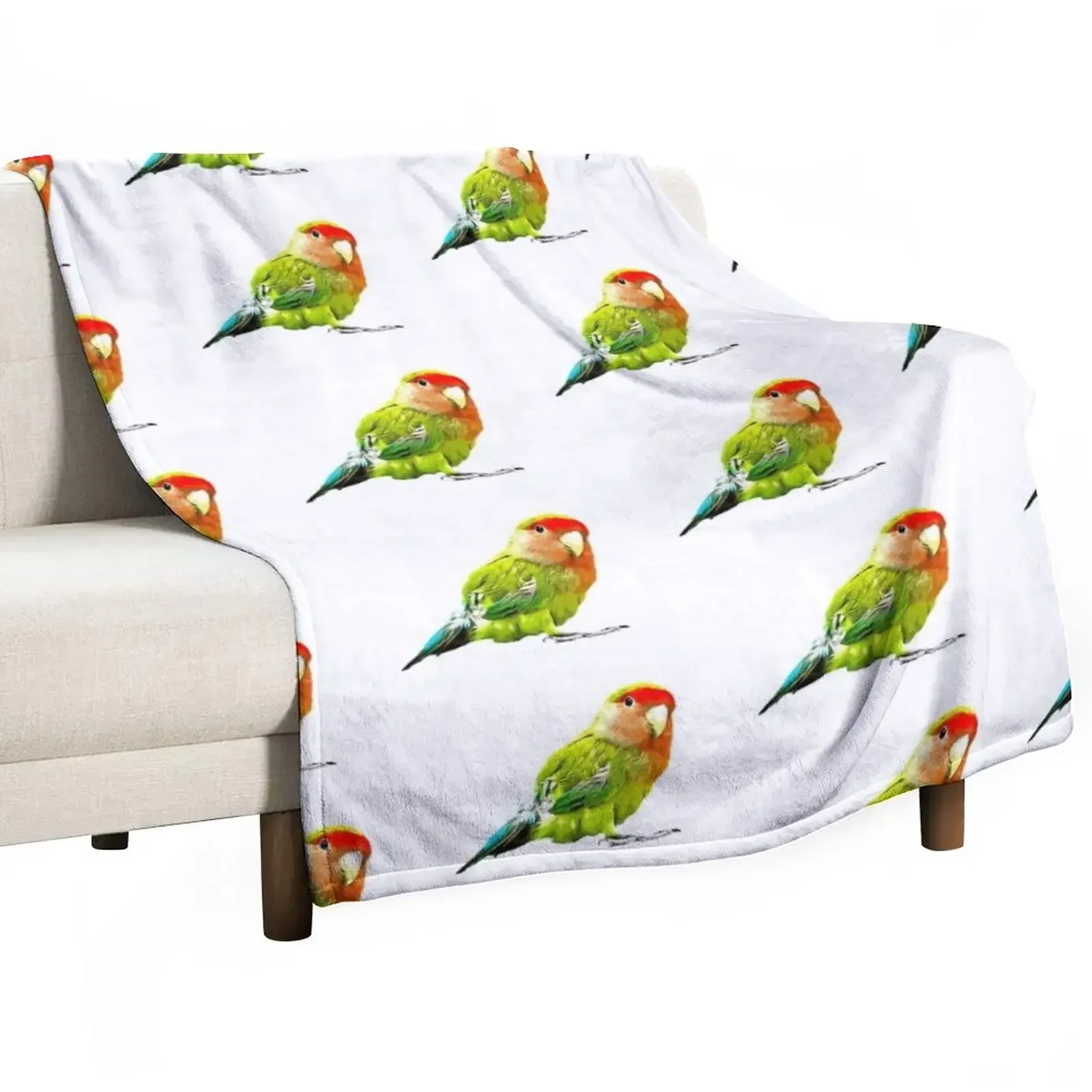 Love Birds Peachface Lovebird Throw Blanket For Decorative Sofa Multi-Purpose for winter decorative Blankets