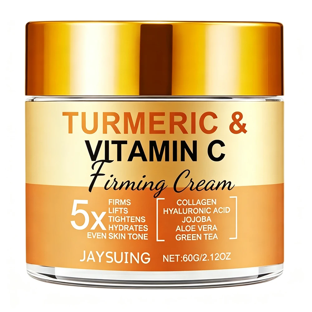 Turmeric & Vitamin C Day Night Moisturizer Cream Hyaluronic Acid Aloe Vera Hydrating Firming Smoothing Repairing Face Skin Care