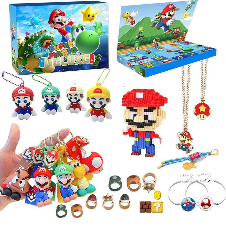 Super Mario Bros Christmas Advent Calendar Surprise Blind Box 24pcs Anime Figures Children Toys for Boys Girls Xmas Gifts