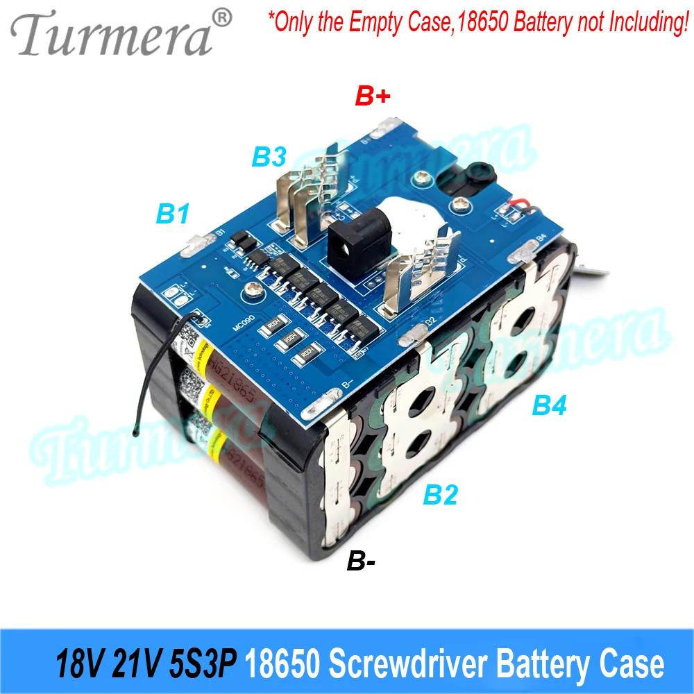 Turmera 18v 21v schrauben dreher batterie gehäuse 5x 10x 15x 20x 18650 halter 5s 50a max.100a bms schweiß nickel zum ersetzen der elektrischen bohrmaschine – Detail 27