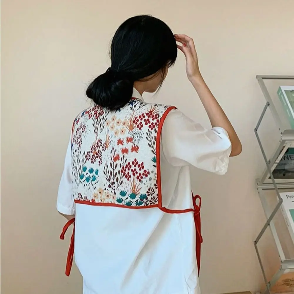 Embroidery Shoulder Wraps Fashion Vintage Detachable Coat Cover Decorating Flower Shawl for Women