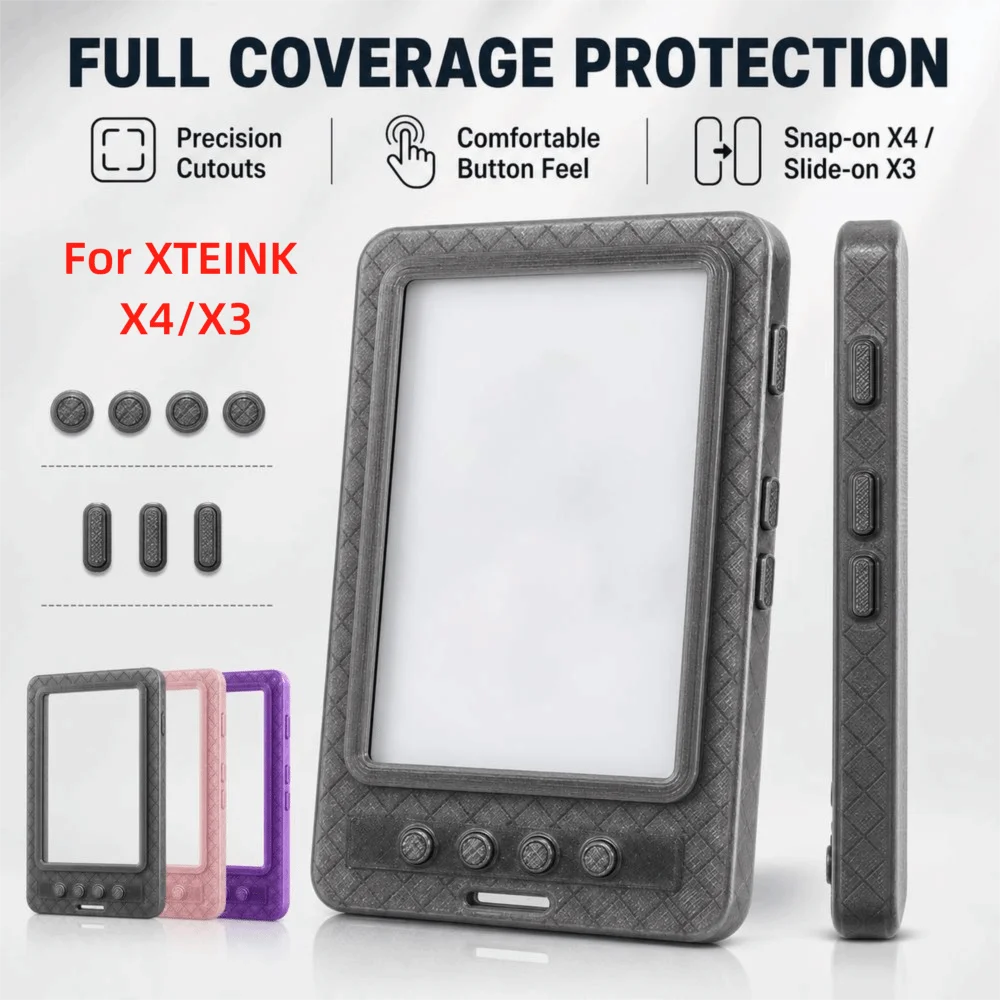 Badge-style E-Reader Case Shockproof Anti-Scratch Protective Cover Full Coverage Portable Cover for XTEINK X3 X4