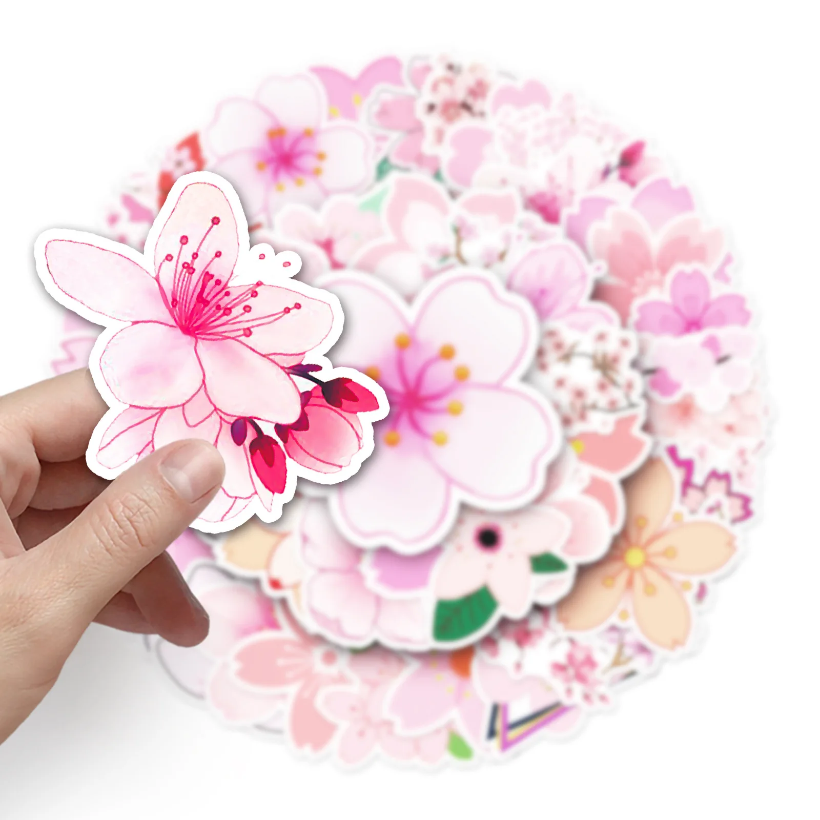 10/30/50pcs Cute Japanese Cherry Blossoms Graffiti Stickers Sakura Flower Decals Toy Scrapbook Water Bottle Laptop Sticker