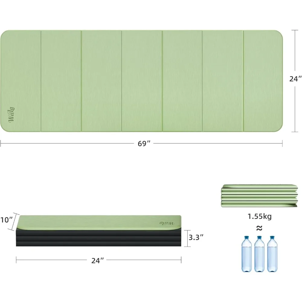 سجادة يوجا سميكة قابلة للطي - مادة POE عديمة الرائحة، خفيفة الوزن، غير قابلة للانزلاق، سهلة التنظيف، مثالية للسفر #4