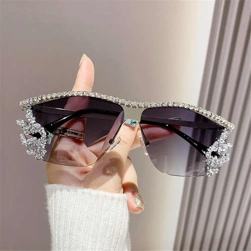 

Vintage Y2K Rimless Sunglasses Irregular Punk Female Sunglasses Luxury Designer UV400 Protection Metal Glasses for Women