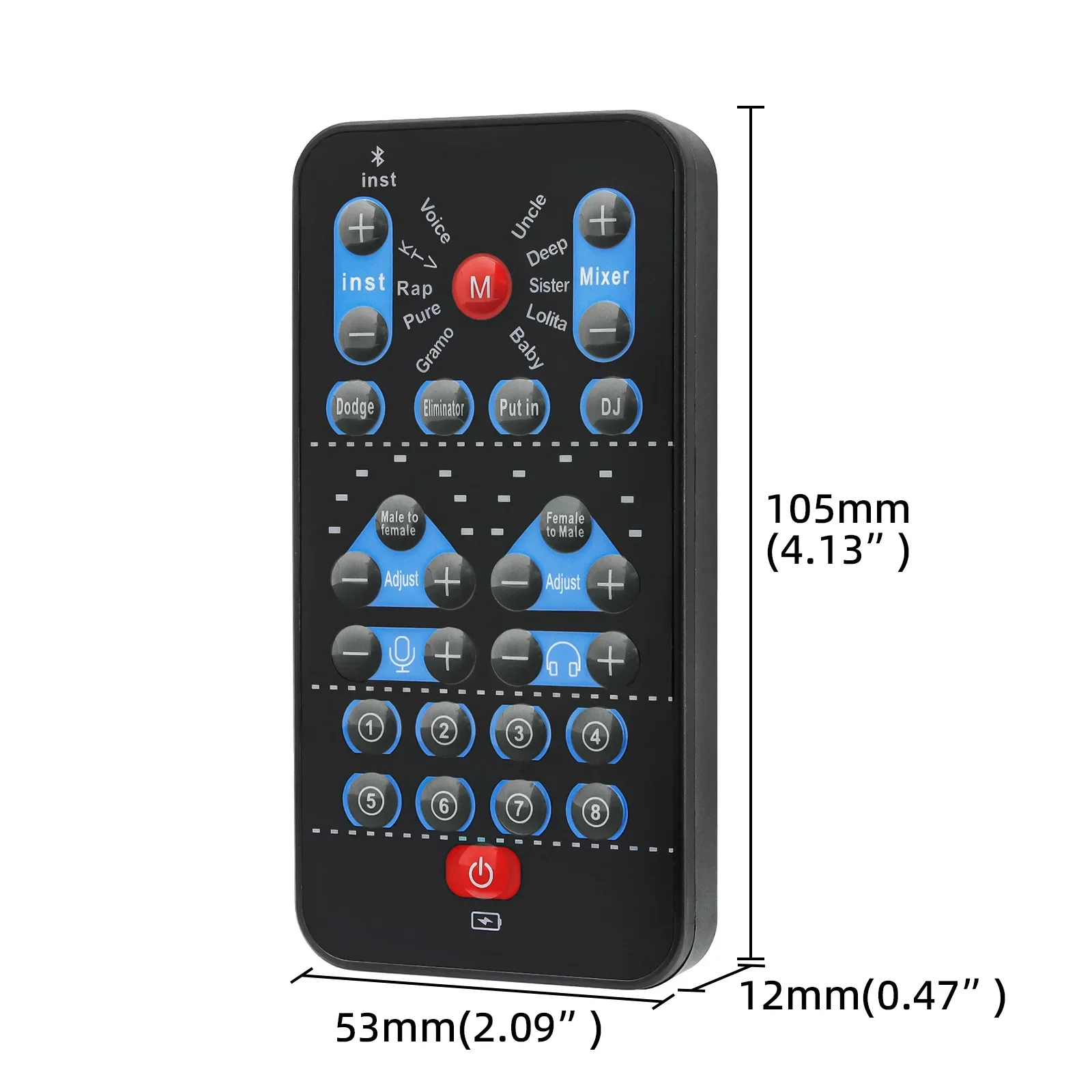 M10 Voice Changer Device Karaoke Sound Card Male Female Voice Switch Portable Sound Changer Card Fine Tuning for Live Music