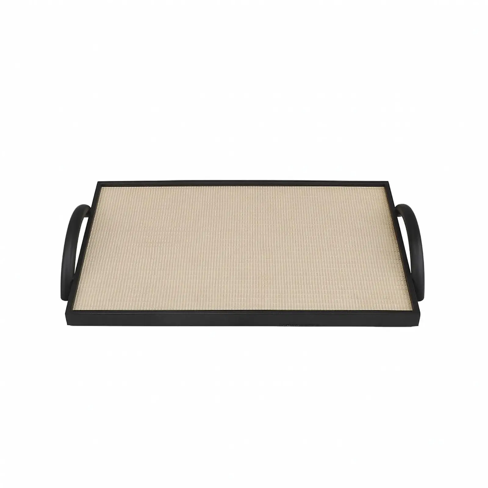 Elegant Rectangular Aroma Decorative Tray with Handles for Perfume and Cosmetic Organization Metal Leather Vanity Tray for