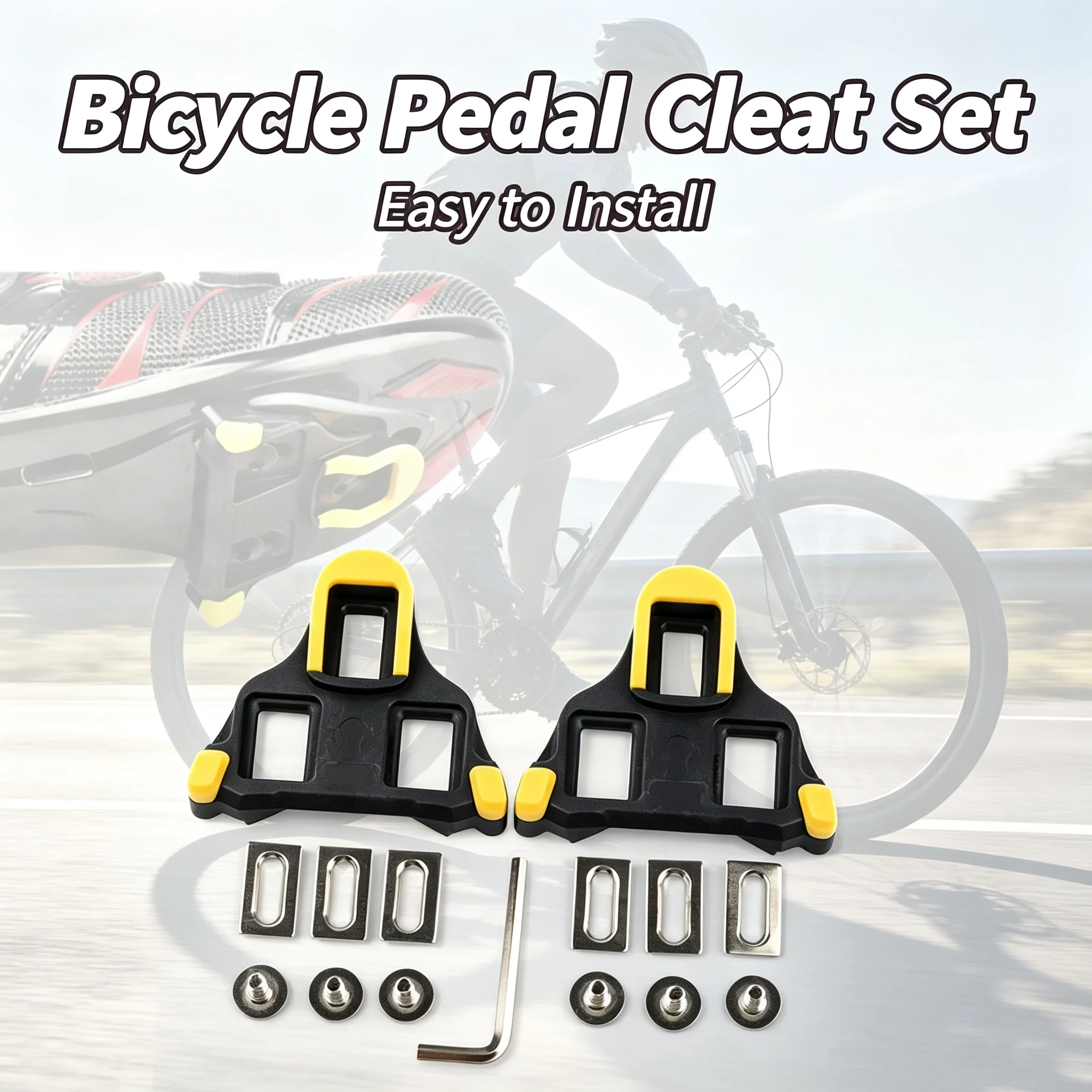 Rennrad-Pedalplattenklammer SPD SL Fahrradpedalplatten Selbstverriegelnde Platten Schwimmende Pedalplatten Fahrradschuhe Fahrradzubehör