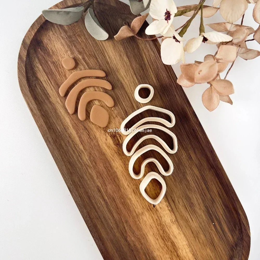 Abstract Shape Polymer Clay Cutters Set Ethnic Clay Embossing Molds Geometric Dangle Clay Earring Pendant Jewelry Cutting Moulds