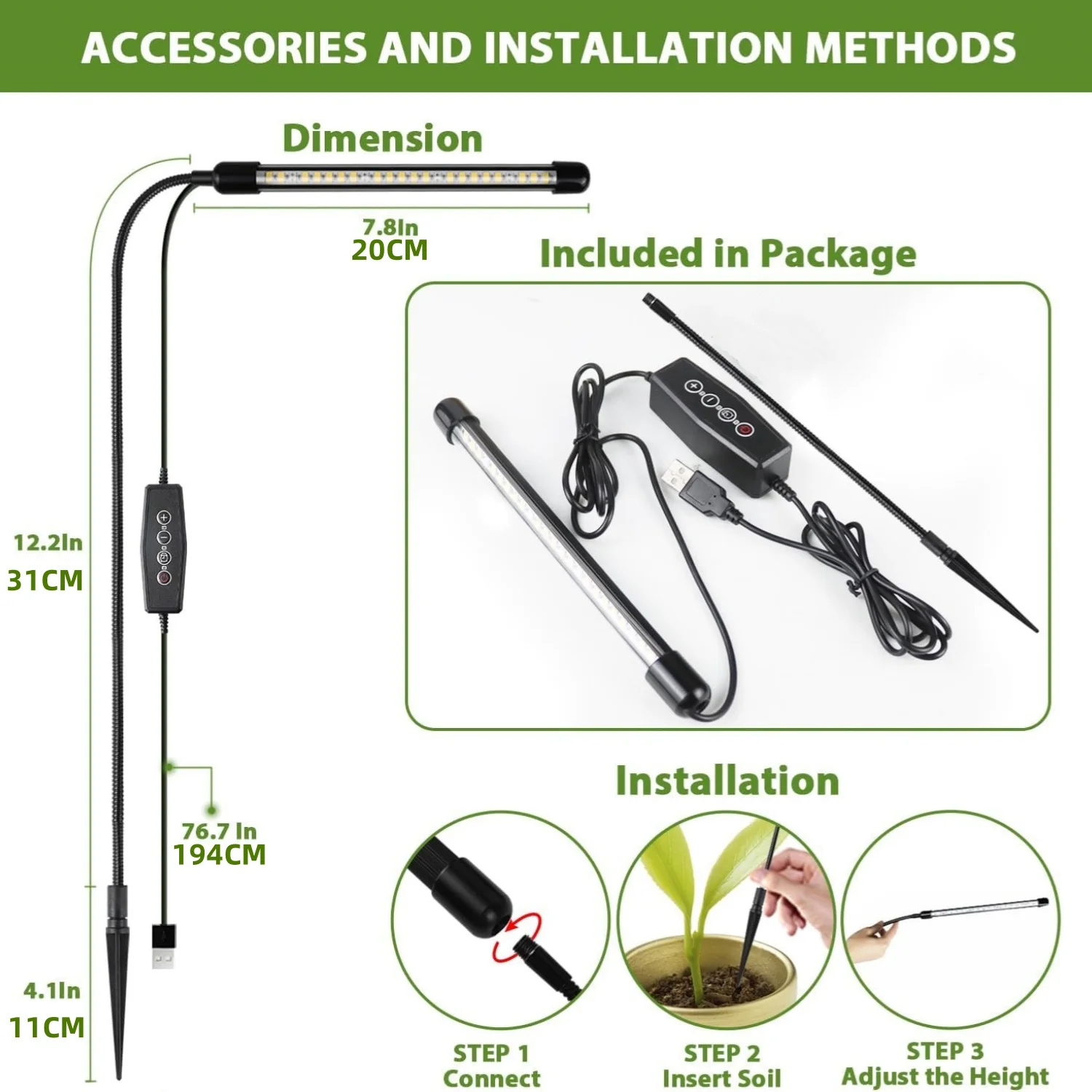 KEBINCPLED USB 5V Grow Lamp Full Spectrum Plant Lights With Control Fitolamp Lights Home Indoor Flower Seedling Clip Phyto Lamp