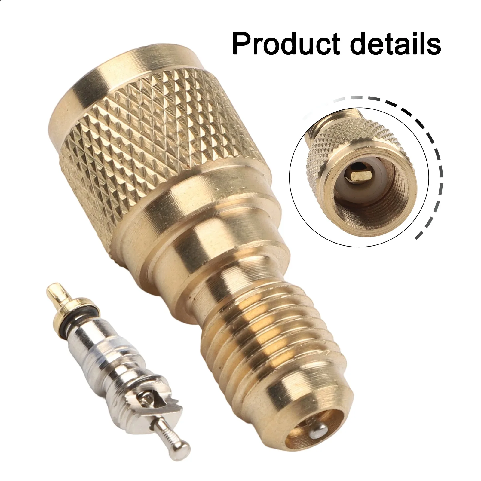 1PC R410a For Mini Split AC  For HVAC Charging Vacuum Adapter 5/16 To 1/4IN W/Valve Core Air Conditioning Adapter