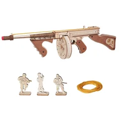 Robotime Rokr 3D Puzzle Thompson Submachine Gun Blocks Model Buliding Kit Toys for Children Kids Birthday Unique Gifts - LQB01