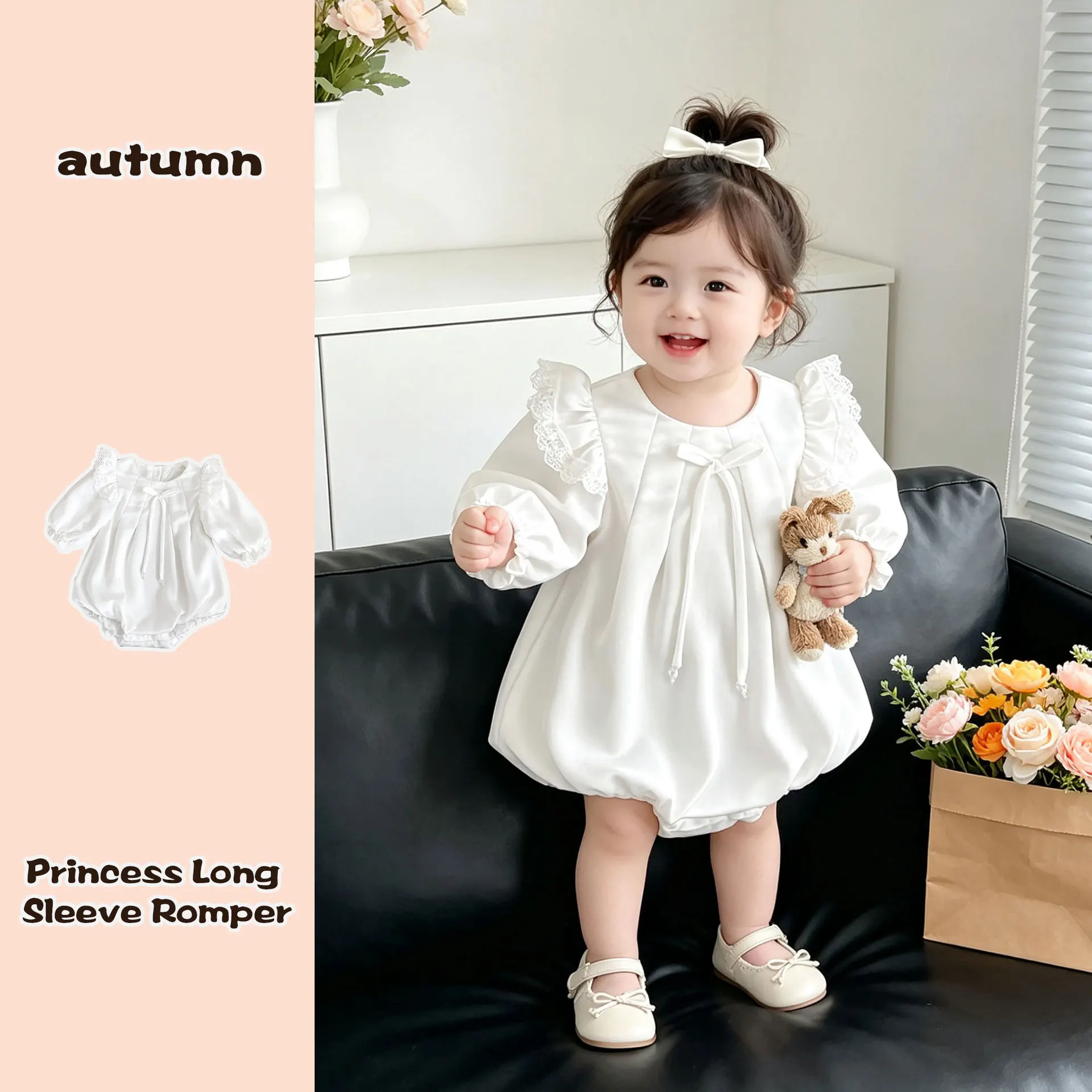 2026-new-baby-girls-1st-birthday-satin-romper-princess-dress-bodysuit-sweet-cake-smash-outfit