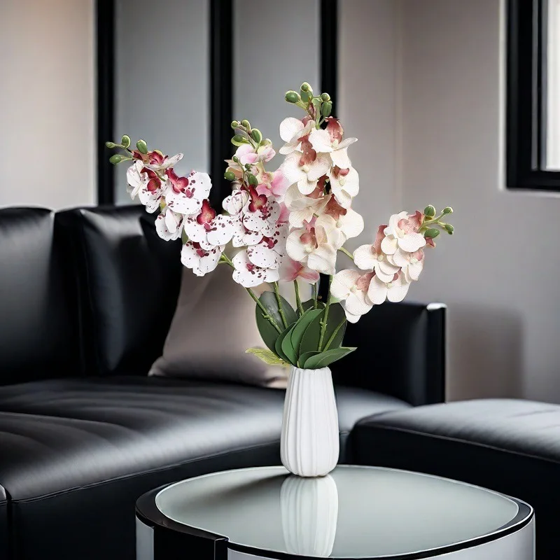 

5Pcs Artificial 2-fork Latex Butterfly Orchid Home Decoration Fake Phalaenopsis Flowers Wedding Table Floral Arrangement Bonsai