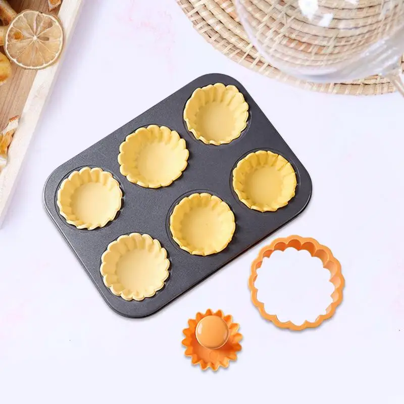 Tart Tamper Set Biscuit Cutter Baking Tool Non Stick Food Safe Reusable Removable Cake Pastry Baking Tool For Egg Tart Making
