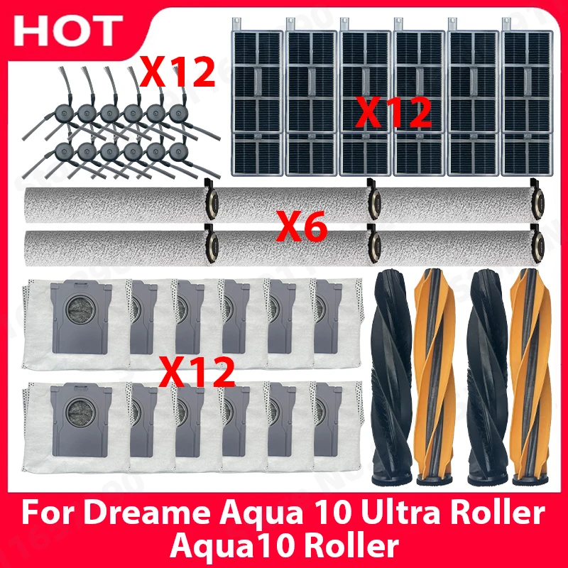 For(DreameAqua10UltraRoller/Aqua10Roller)SparePartsMainRollerSideBrushDustBagFilterMopClothAcccessories-AliExpress6