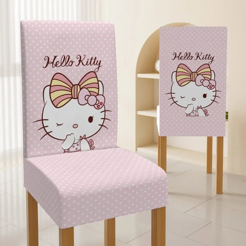 Anime Figures Sanrio Hello Kitty Chair Cover Kawaii Cartoon Cinnamoroll Kuromi Printed Universal Chair Cover for Home Decor