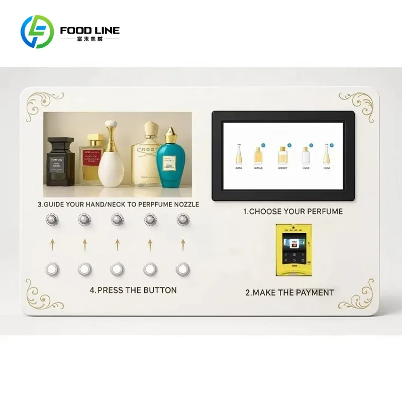 Deluxe smart touchscreen wall-mounted cologne vending machine, supports card reader SDK,