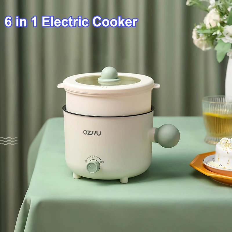 600W 1.8L Multifunctional Electric Cooker Double-layer Non-stick Rice Cooker Household Smart Hot Pot Wok