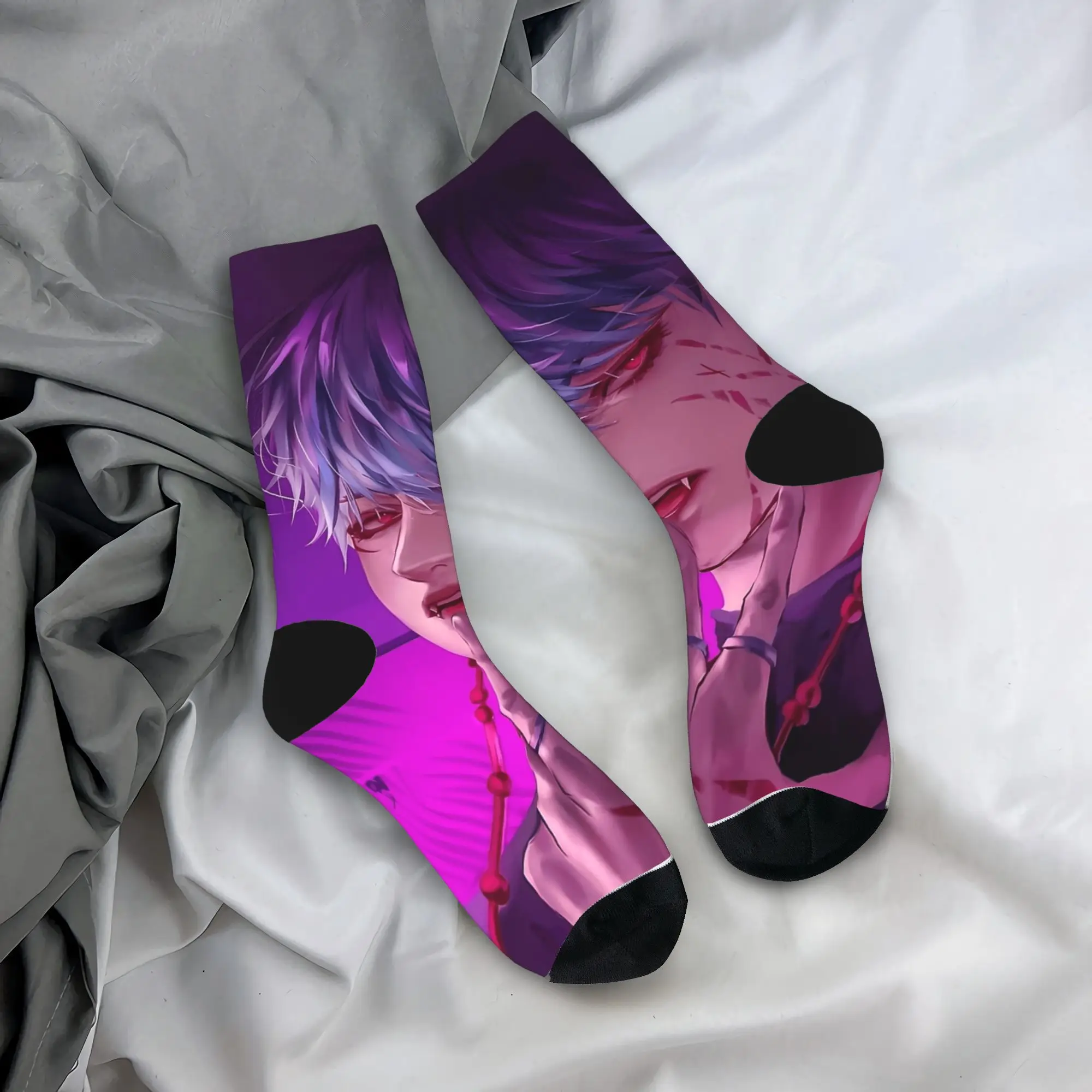 

Детские носки Saja KPop Demon Hunters Chibi Art, чулки в стиле Харадзюку, мужские теплые мягкие спортивные носки на открытом воздухе, осенние нескользящие носки с принтом