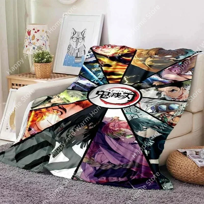 

D-Demon Slayer Pattern Flannel Blanket,for Couch, Bed, Sofa, Office-Soft and Soothing Printing Blanket For All Season