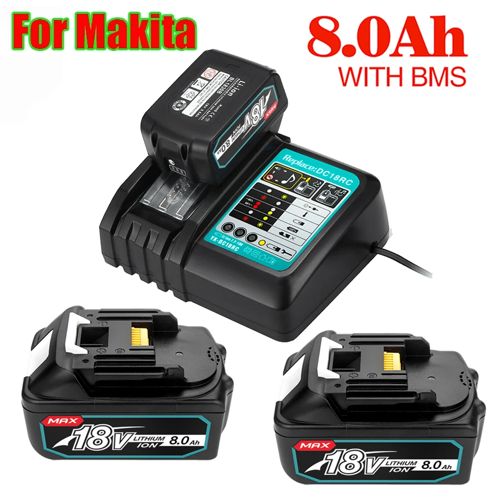 

Newly upgraded for Makita 18V batteries 5A/6A/8A BL1830B BL1850B BL1850 BL1840 BL1860 BL1815 Replacing lithium batteries