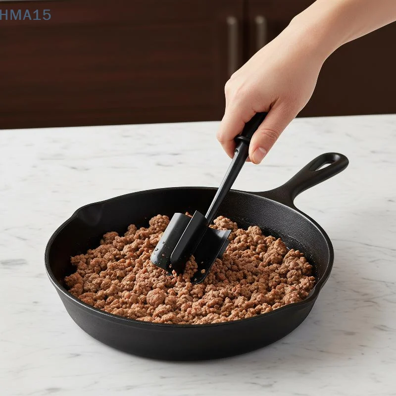【YA】Handheld Meat Chopper Heat Resistant Sturdy Meat Smasher for Hamburger Ground Beef Family Party BBQ