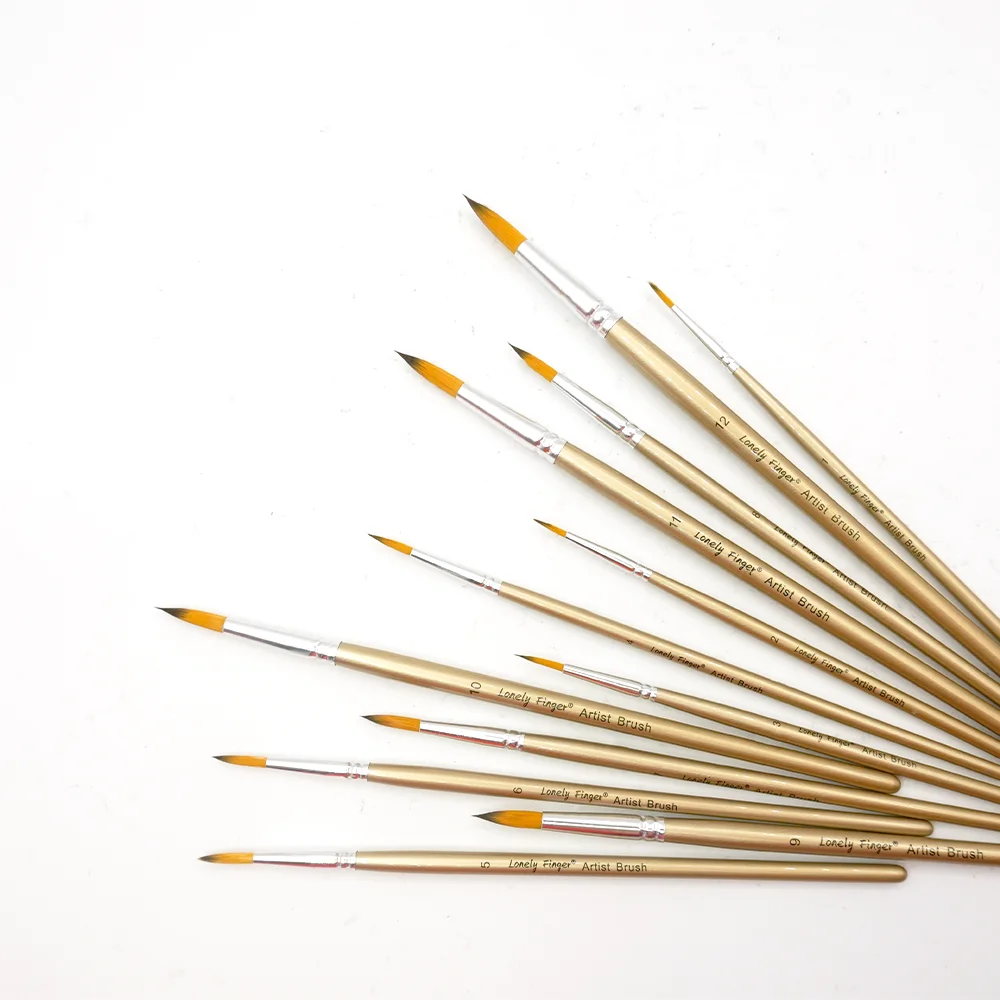 Artist Watercolor Paint Brushes, Round Pointed Tip Paint Brushes Set, 12pcs Different Sizes Paint Brush for Watercolor, Acrylics