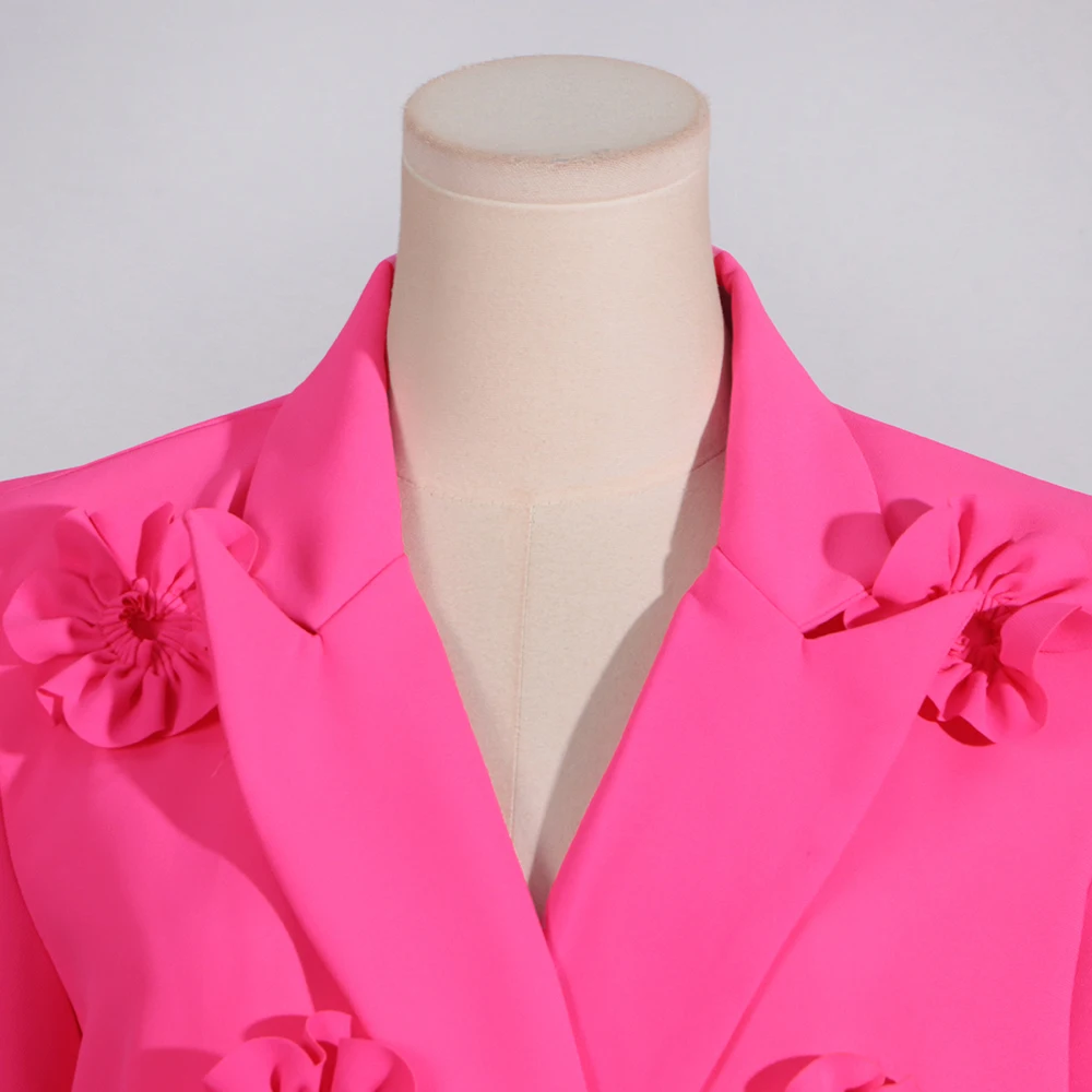 TWOTWINSTYLE Modne, łączone, aplikowane, eleganckie kurtki damskie z klapami, długimi rękawami, patchworkowe, dwurzędowe, nowe.