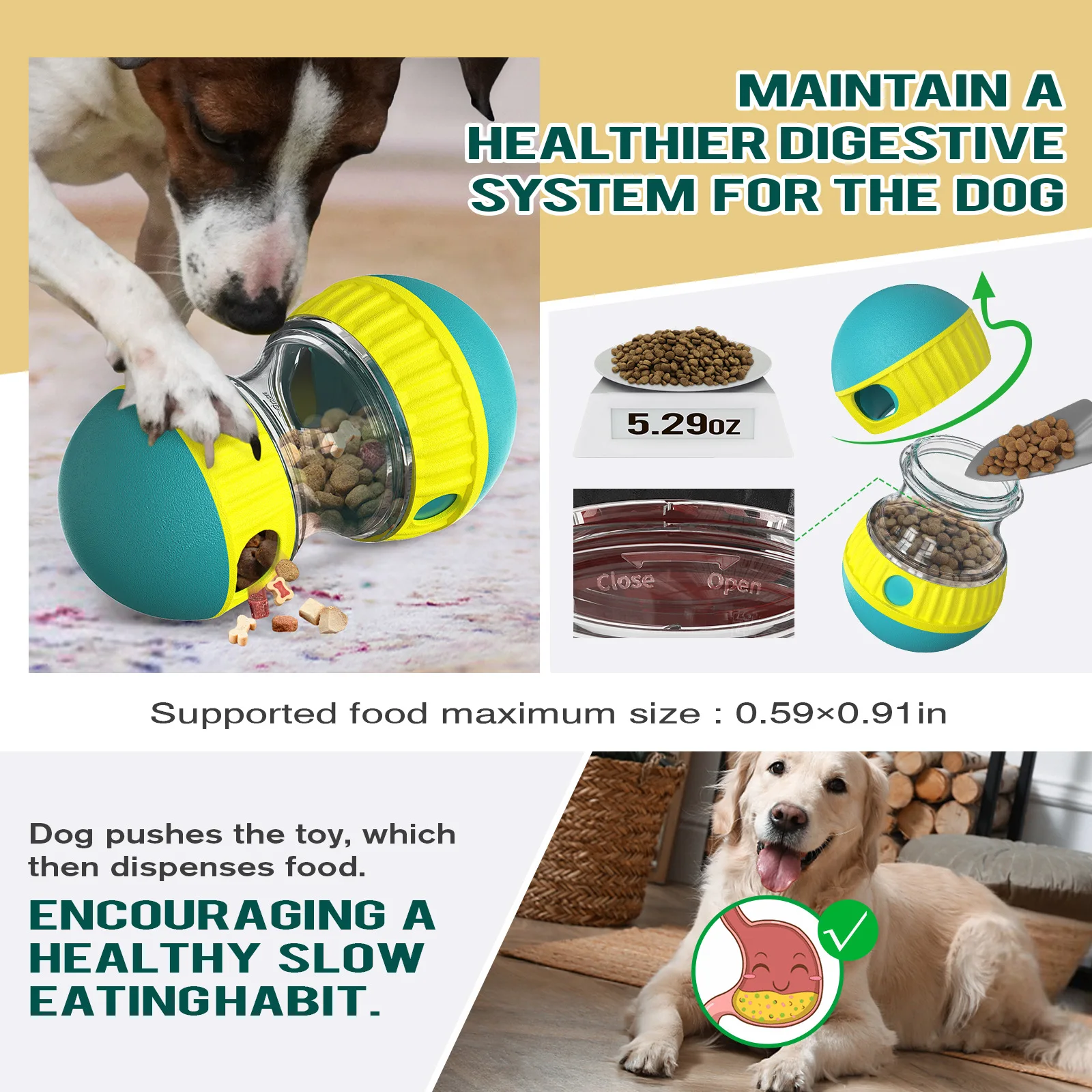 

Dog toy ABS food grade material super ball spinning leak food slow food