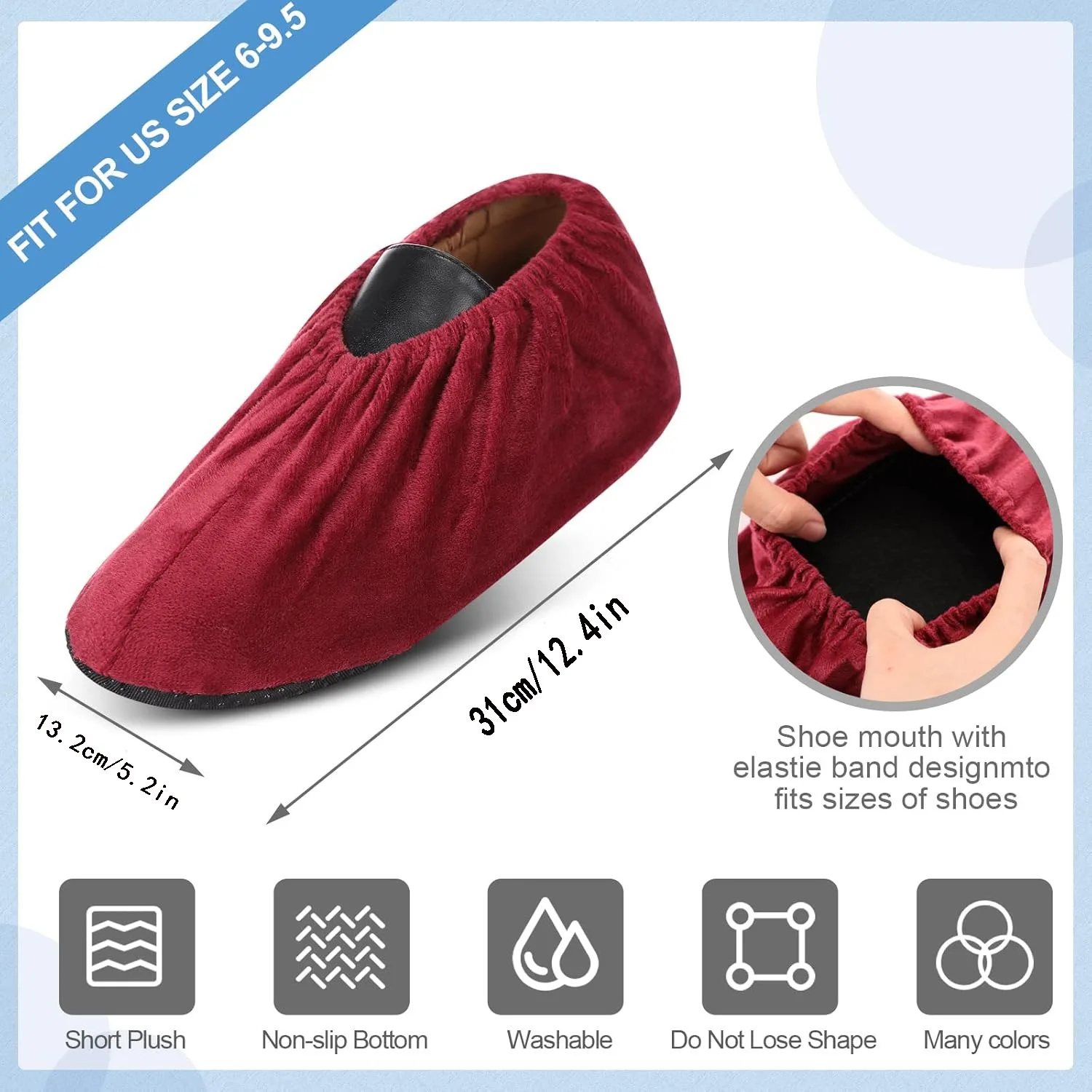 11 Sets Thick Reusable Shoe Covers Unisex Non-slip Washable Keep Floor Carpet Cleaning Household Shoes Protector Cover
