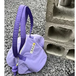 Women Bag New Nylon Bucket Fashion Solid Zipper SOFT Shoulder Bag Purses and Handbags Luxury Designer rose Red Tote Bag