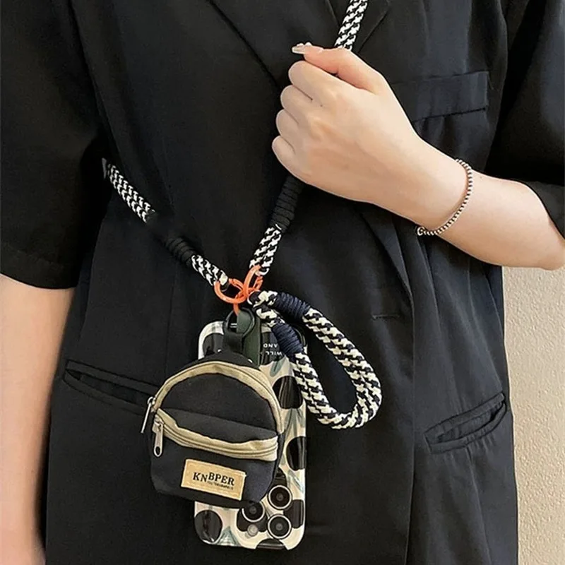 New Suitable for iPhone 15 Flower Strap Phone Case 14promax Crossbody 13pro Multi Functional Small Book Bag 12 Protection Cover