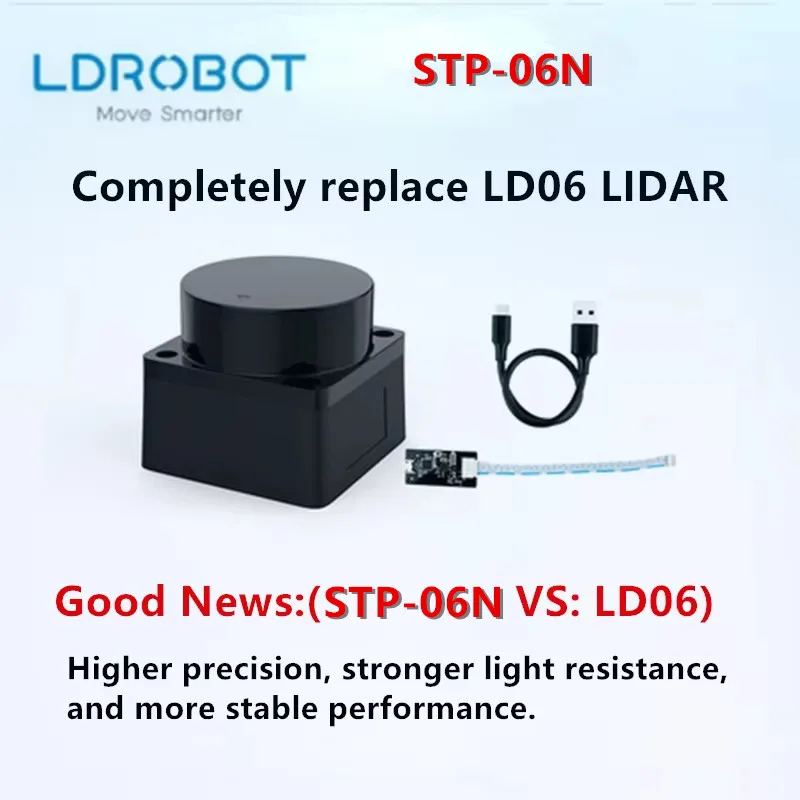 LDROBOT STL-06N lidar outdoor Light resistance 60Klx 5000Hz 12m 360° Scanning support ROS1 and ROS2