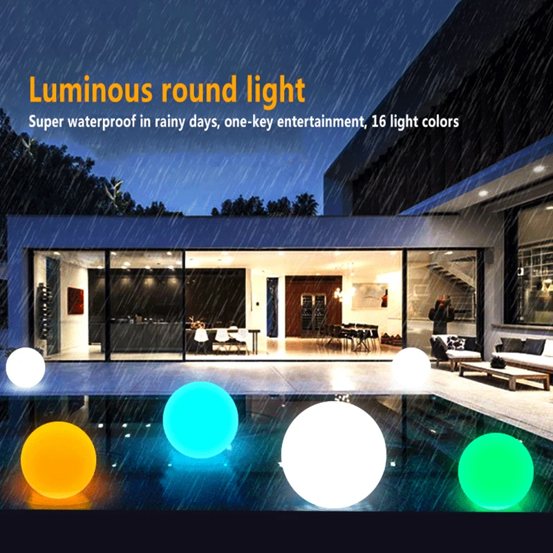 Solar LED Garden Ball Lights Outdoor Christmas Decoration Street Lawn Lamp Rechargeable RGB Swimming Pool Floating Light